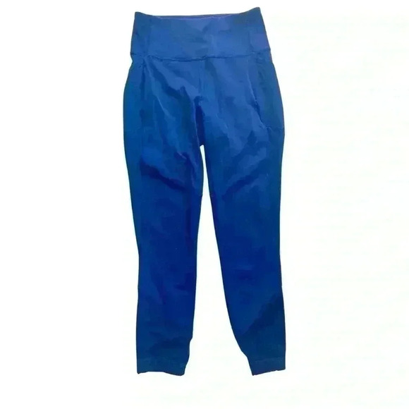 Lululemon Royal Blue High Waisted Mesh Sided Athletic Leggings - Picture 1 of 9
